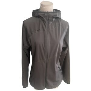 Mammut Full Zip Softshell Jacket Lightweight Coat Shell Hooded Dark Gray S Hood
